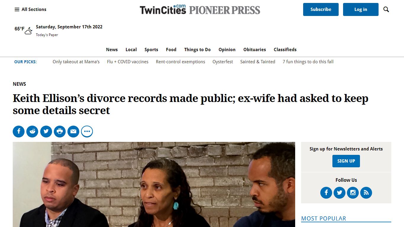 Keith Ellison’s divorce records made public; ex-wife had asked to keep ...